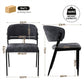 Keira Set of 4 Linen Fabric Soft Upholstered Chairs - Charcoal