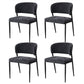 Keira Set of 4 Linen Fabric Soft Upholstered Chairs - Charcoal