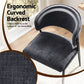 Keira Set of 4 Linen Fabric Soft Upholstered Chairs - Charcoal
