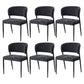 Keira Set of 6 Linen Fabric Soft Upholstered Chairs - Charcoal