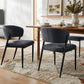 Keira Set of 6 Linen Fabric Soft Upholstered Chairs - Charcoal