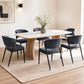 Keira Set of 6 Linen Fabric Soft Upholstered Chairs - Charcoal
