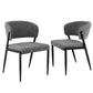 Keira Set of 2 Linen Fabric Soft Upholstered Chairs - Grey