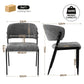 Keira Set of 2 Linen Fabric Soft Upholstered Chairs - Grey