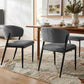 Keira Set of 2 Linen Fabric Soft Upholstered Chairs - Grey