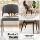Keira Set of 2 Linen Fabric Soft Upholstered Chairs - Grey