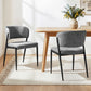 Keira Set of 2 Linen Fabric Soft Upholstered Chairs - Grey