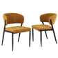Keira Set of 2 Linen Fabric Soft Upholstered Chairs - Mustard