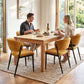 Keira Set of 4 Linen Fabric Soft Upholstered Chairs - Mustard