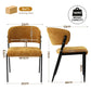 Keira Set of 6 Linen Fabric Soft Upholstered Chairs - Mustard