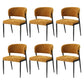 Keira Set of 6 Linen Fabric Soft Upholstered Chairs - Mustard