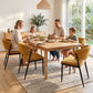 Keira Set of 6 Linen Fabric Soft Upholstered Chairs - Mustard