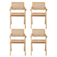 Linnet Set of 4 Dining Chairs Wooden Rattan Seat Rubber Wood Frame - Natural