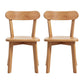 Morwen Set of 2 Dining Chairs Wooden Kitchen Accent Chair Cafe Lounge Rubber Wood - Natural