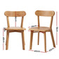 Morwen Set of 2 Dining Chairs Wooden Kitchen Accent Chair Cafe Lounge Rubber Wood - Natural