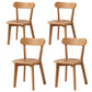Morwen Set of 4 Dining Chairs Wooden Kitchen Accent Chair Cafe Lounge Rubber Wood - Natural