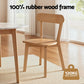 Morwen Set of 4 Dining Chairs Wooden Kitchen Accent Chair Cafe Lounge Rubber Wood - Natural