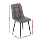 Enid Set of 4 Dining Chairs Retro PU Leather Kitchen Lounge Cafe Accent Chair - Grey
