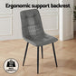 Enid Set of 4 Dining Chairs Retro PU Leather Kitchen Lounge Cafe Accent Chair - Grey