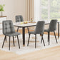 Enid Set of 4 Dining Chairs Retro PU Leather Kitchen Lounge Cafe Accent Chair - Grey