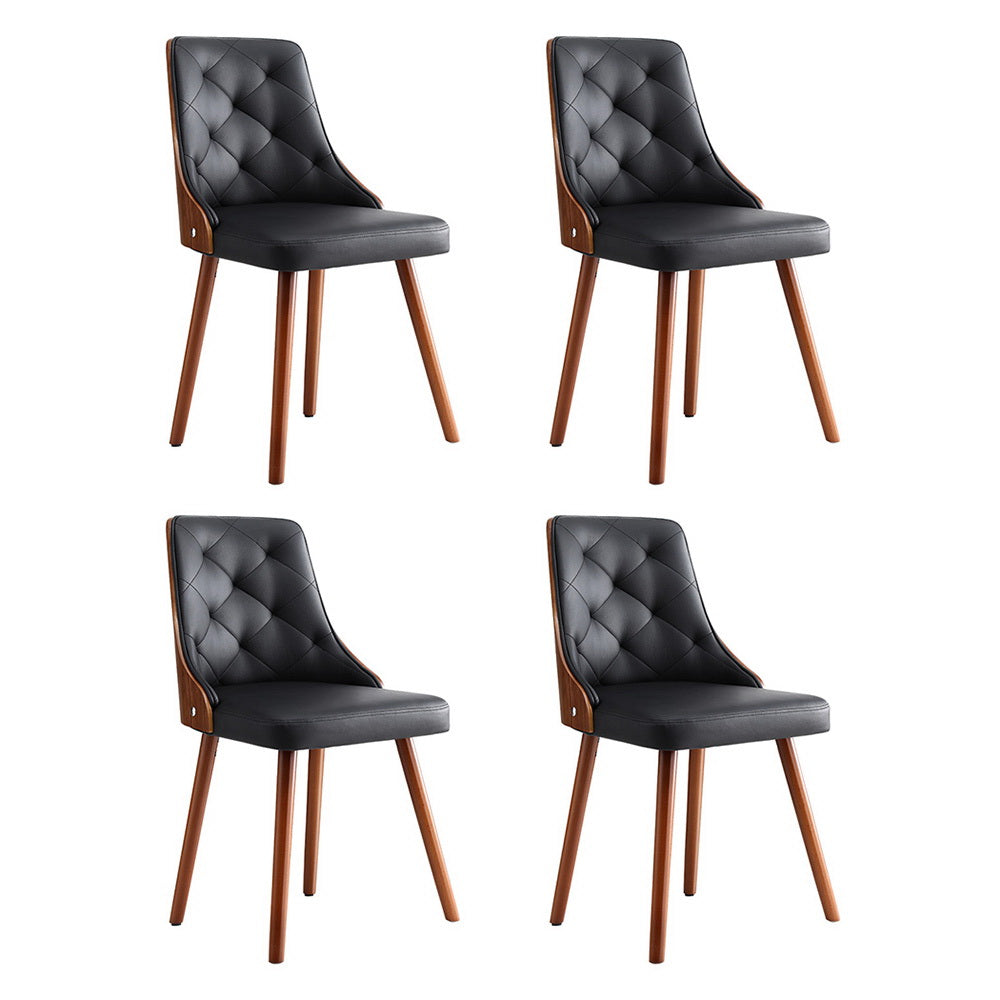 Gillian Set of 4 Dining Chairs PU - Black