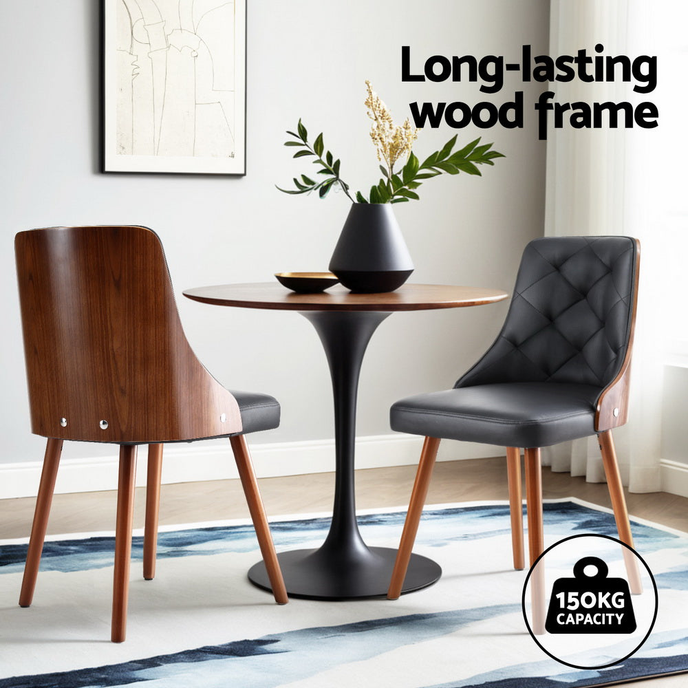Gillian Set of 4 Dining Chairs PU - Black