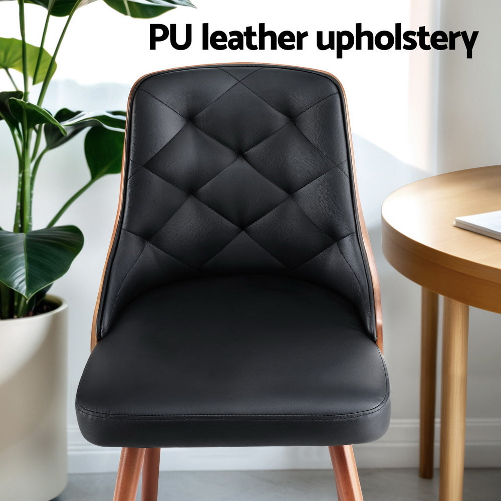 Gillian Set of 4 Dining Chairs PU - Black