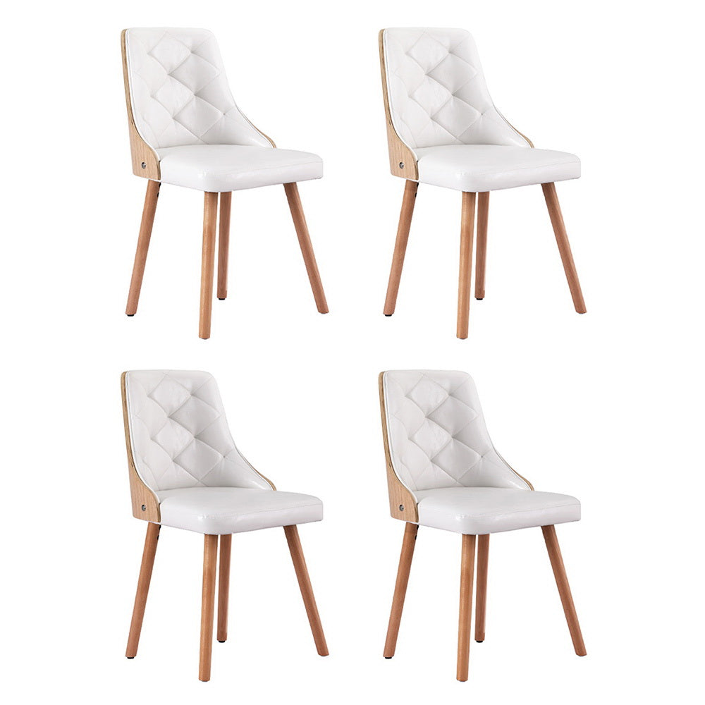 Gillian Set of 4 Dining Chairs White PU - White