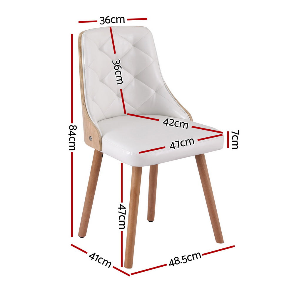 Gillian Set of 4 Dining Chairs White PU - White