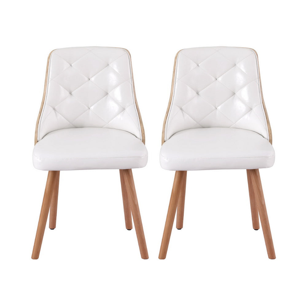 Gillian Set of 4 Dining Chairs White PU - White
