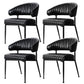 Gemma Set of 4 Dining Chairs Leather Hollow Armchair - Black