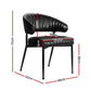 Gemma Set of 4 Dining Chairs Leather Hollow Armchair - Black