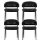 Gemma Set of 4 Dining Chairs Leather Hollow Armchair - Black