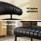 Gemma Set of 4 Dining Chairs Leather Hollow Armchair - Black