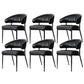 Gemma Set of 6 Dining Chairs Leather Hollow Armchair - Black