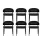 Gemma Set of 6 Dining Chairs Leather Hollow Armchair - Black
