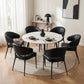 Gemma Set of 6 Dining Chairs Leather Hollow Armchair - Black
