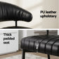 Gemma Set of 6 Dining Chairs Leather Hollow Armchair - Black