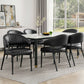 Gemma Set of 6 Dining Chairs Leather Hollow Armchair - Black