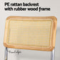 Agnes Set of 4 Dining Chairs Velvet Rattan Cantilever - Yellow