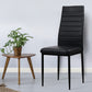Briley Set of 4 Dining Chairs Leather Channel Tufted - Black