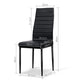 Briley Set of 4 Dining Chairs Leather Channel Tufted - Black