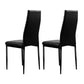 Briley Set of 4 Dining Chairs Leather Channel Tufted - Black