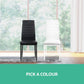 Briley Set of 4 Dining Chairs Leather Channel Tufted - Black