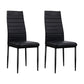 Briley Set of 4 Dining Chairs Leather Channel Tufted - Black