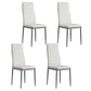 Briley Set of 4 Dining Chairs Leather Channel Tufted - White