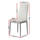 Briley Set of 4 Dining Chairs Leather Channel Tufted - White