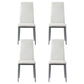 Briley Set of 4 Dining Chairs Leather Channel Tufted - White
