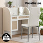 Briley Set of 4 Dining Chairs Leather Channel Tufted - White