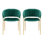 Freda Set of 2 Dining Chairs Velvet Hollow Armchair - Green